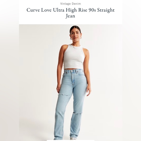 Abercrombie & Finch - Curve Love -Ultra High Rise 90’s Straight Leg Jean- - Picture 3 of 11